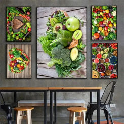 Kitchen Fruit Pictures Canvas Paintings On Wall Vegetable Grains Spices Poster Stickers Art Wall Murals Decor Game Room Decor