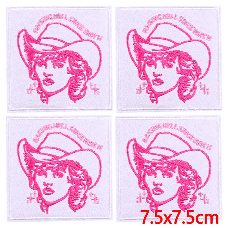 Description Picture 4 of item10PCS Wholesale Iron On Patches Cartoon Positive Text Embrodered Patches For Clothing Thermoadhesive Patches Badges DIY Applique