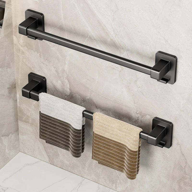 Description Picture 4 of itemBathroom Towel Holder Black Without Drilling Bathroom White Towel Rack Towel Bar Self-Adhesive Bathroom Towel Rack Storage Rack