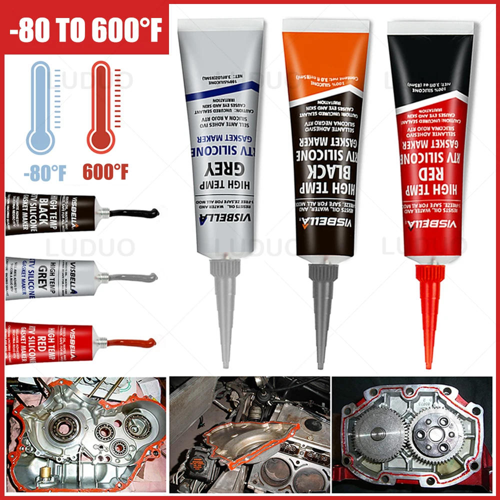 Description Picture 2 of itemSuper Glue Metal Adhesive Silicone Sealant Neutral RTV Paste for Car Motor Gap Seal Gasket Repair High Temperature Engine Filler