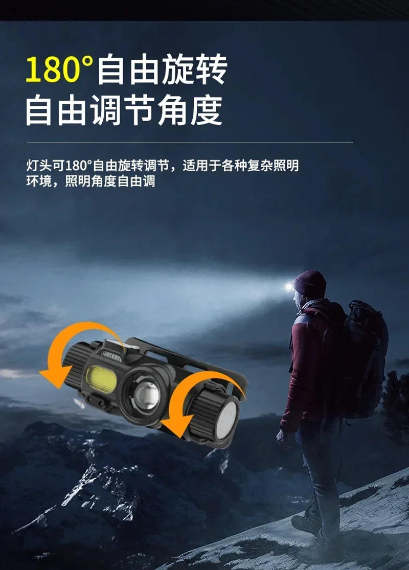 Description Picture 6 of itemNew Multifunctional Sensor Headlight, Outdoor High-brightness Lighting, Waterproof Work Light, Long-lasting Night Fishing Light