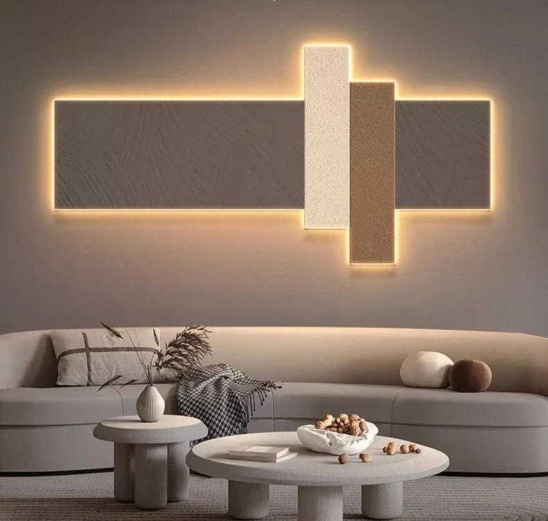 Description Picture 4 of itemSofa Background Wall Lamp Minimalist Indoor Corridor LED Lighting Fixtures Nordic Remote Control Hanging Picture Lamps with Plug