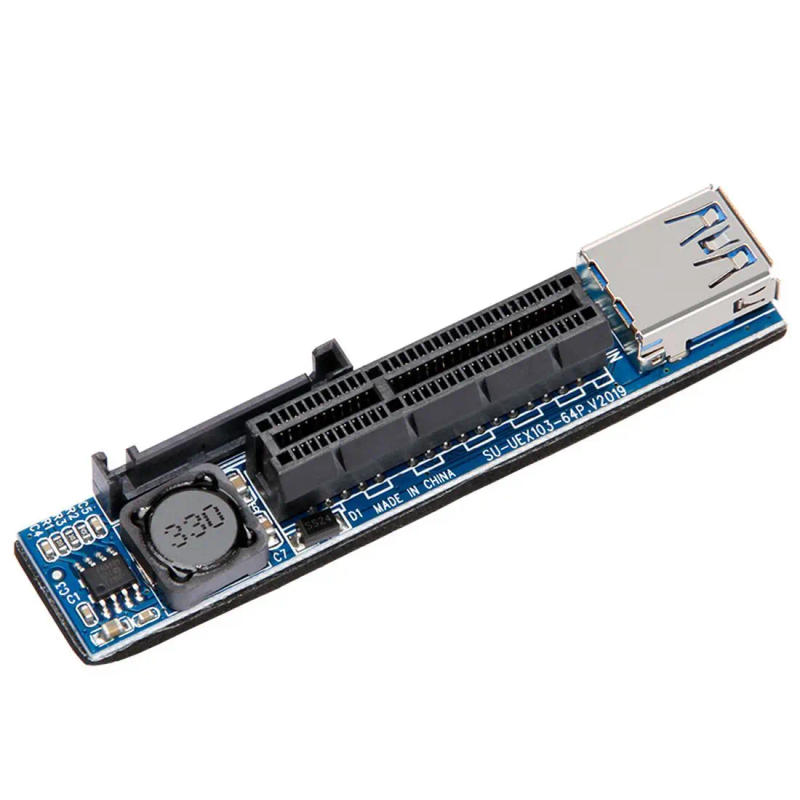 Description Picture 6 of itemXT-XINTE PCI Express USB 3.0 Adapter Raiser Extender PCIE Riser Card USB 3.0 PCI-E SATA PCI E Riser PCI Express X1 to X4 Slot
