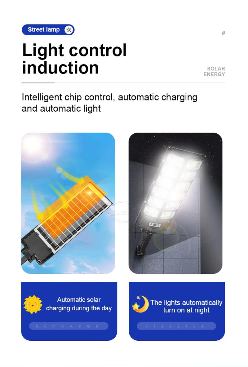 Description Picture 6 of itemHigh Power Solar Led Lamp 320° Wide Angle Lighting Solar Street Light Outdoor Ultra Bright Garden Light Human Sensor Garage Lamp