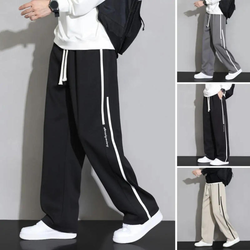 Description Picture 4 of itemMen Sweatpants Wide Leg Loose Fit Drawstring Sports Jogging Long Pants Casual Trousers Streetwear Pants Men's Clothing Trousers