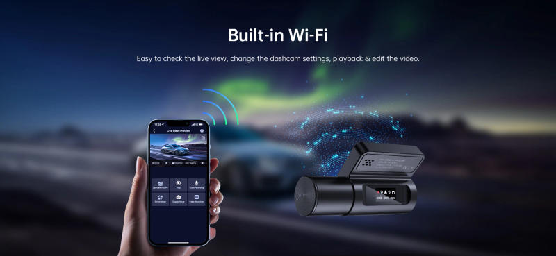 Description Picture 6 of itemARPHA A14 WIFI 4K Dash Cam for Cars Voice Control 150° Wide Angle Car Camera Built-in GPS WDR Night Vision 24H Parking Monitor