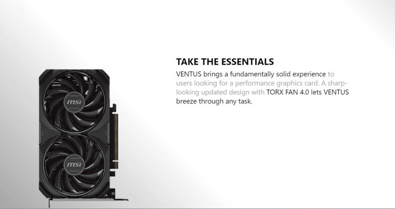 Description Picture 4 of itemOriginal Msi GeForce RTX 4060 VENTUS 2X BLACK 8G OC Computer Graphics Card 550W Esports Game Dual Fan Graphics Card