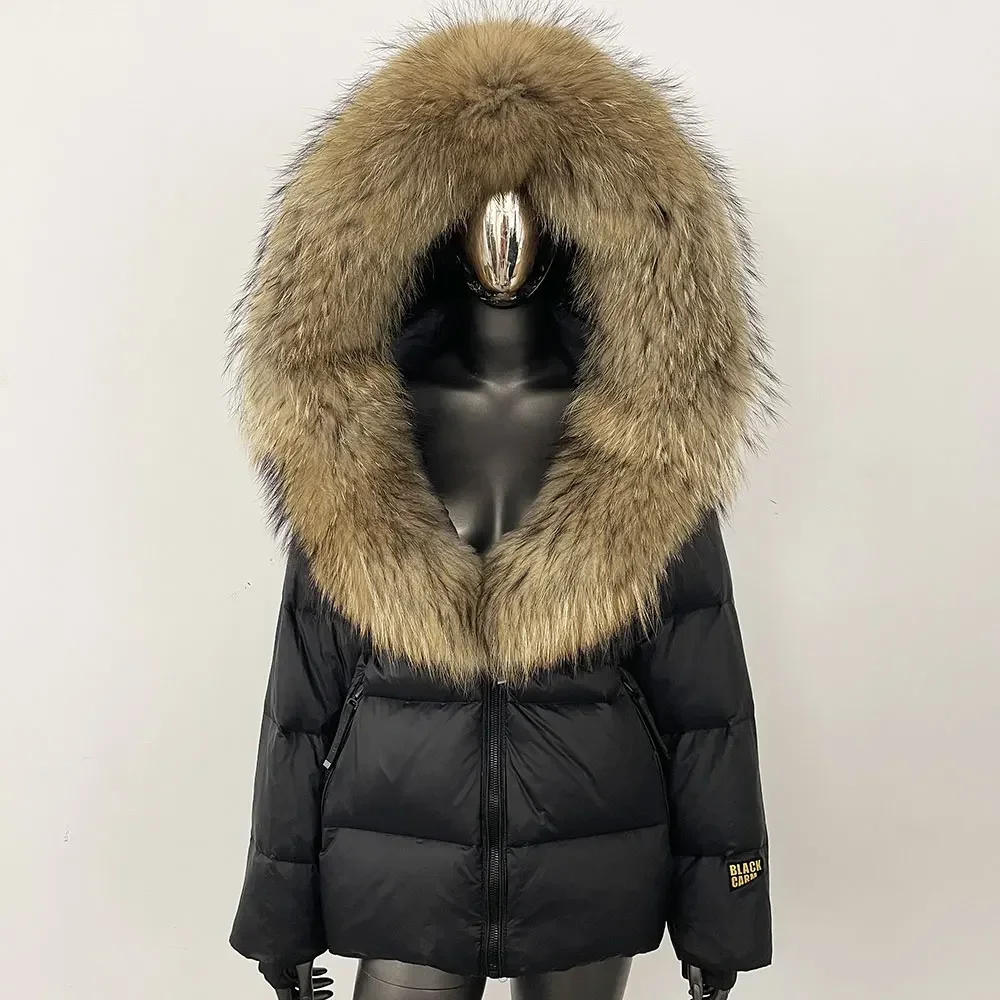 Description Picture 6 of itemMENINA 2024 Winter Women Coat Real Natural Fox Fur Collar Thick Warm Mid-length Jacket Hooded Detachable Outerwear Streetwear