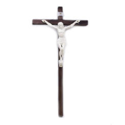 Crucifix Wall Cross Solid Wooden Catholic Cross Decor for Wall Christian Prayer Hand Holding Cross Home Office Decor