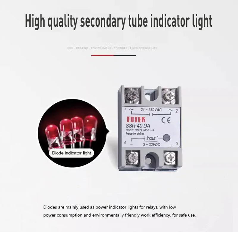Description Picture 4 of itemSolid State Relay SSR-10DA SSR 25DA SSR-40DA Ac Dc Converter Input 3-32VDC Power Supply Load 24-380VAC 10DA 25DA 40DA 12V Relay