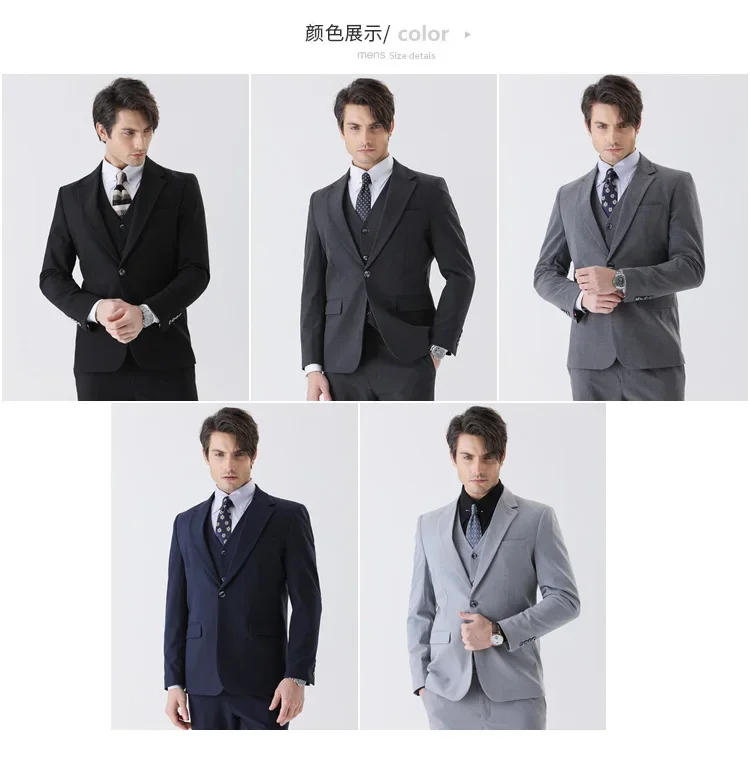 Description Picture 6 of itemTraje De Hombre Elegante (Blazer+ Vest + Pants) Men's Fashion Business Casual Korean Business Wear Elegant Man Suit S-7XL
