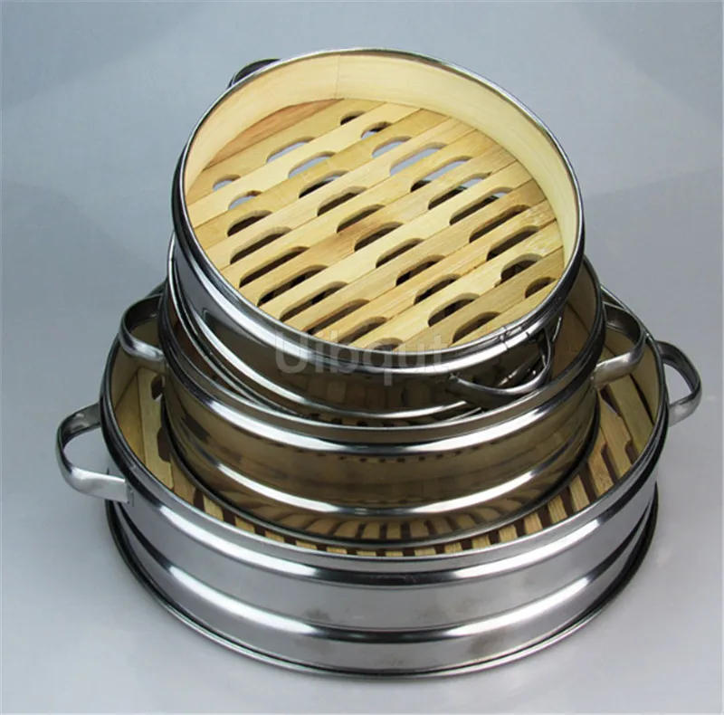 Description Picture 5 of itemStainless Steel Cookware Bamboo Steamer Bamboo Steamer Rice Snack Basket Set Dumpling Steamer Kitchen Cooking Tools