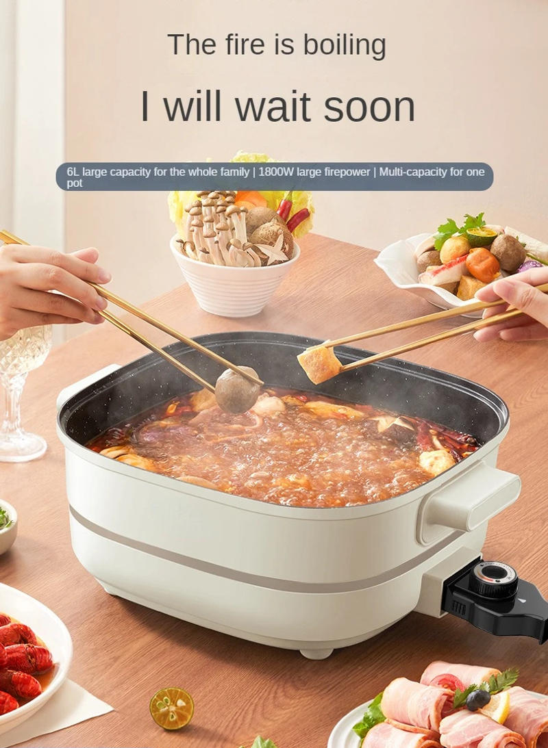 Description Picture 2 of item220V 6L Household Electric Hot Pot Home Electric Cooking Pot Non-stick 1 Flavor Hotpot Multi Cooker Pancake Caking Machine