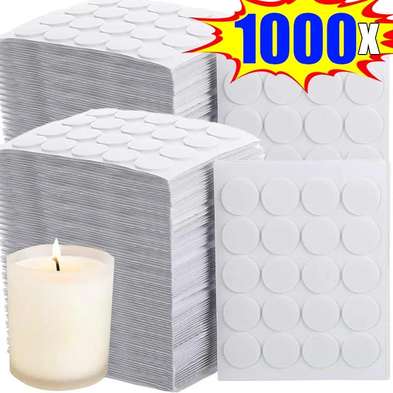 Description Picture 4 of item100/1000PCS Candle Wick Stickers White Foam Double-sided Candle Base Circular Adhesive Tape Heat Resistance DIY Candles Making