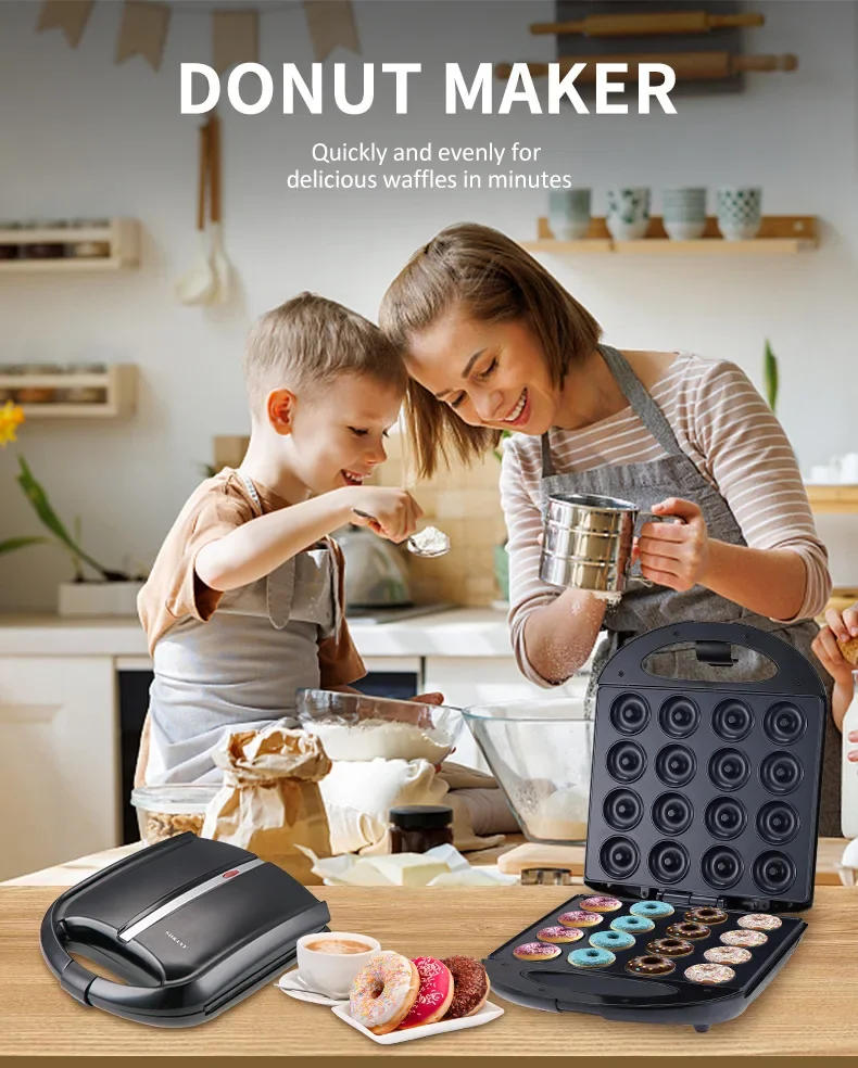 Description Picture 6 of itemHouselin Mini Donut Maker Machine, Non-Stick, Makes 16 Doughnuts