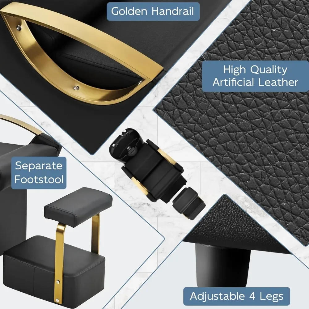 Description Picture 4 of itemShampoo Bowl and Chair Set for Salon, Hair Washing Station for Hair Stylist, ABS Plastic Backwash Barber Sink, Shampoo Chair