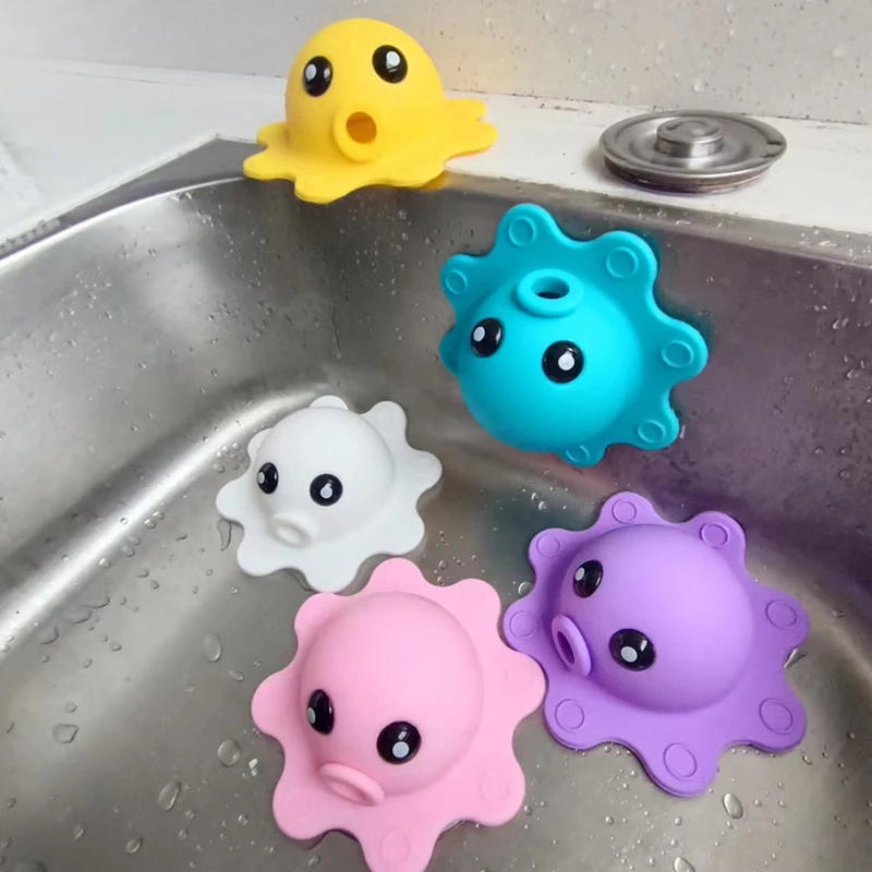 Description Picture 3 of itemSilicone Bathtub Drain Cover Suction Cups Octopus Tub Overflow Drain Cover For Deeper Bath Adds Water Bathroom Spa Accessories
