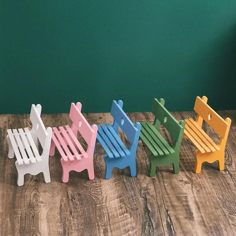 Description Picture 3 of itemMini Bench Miniature Fairy Garden Figurines DIY Craft Micro Landscape Dollhouse Wood Statue Home Decoration Sculptures Garten