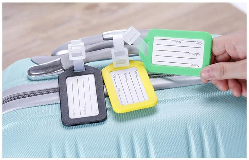 Description Picture 3 of itemDIY 1pc Luggage Tags Suitcase Label Plastic Bag Travel Tag Name Address ID Label Baggage Holder Garment Tags Accessories