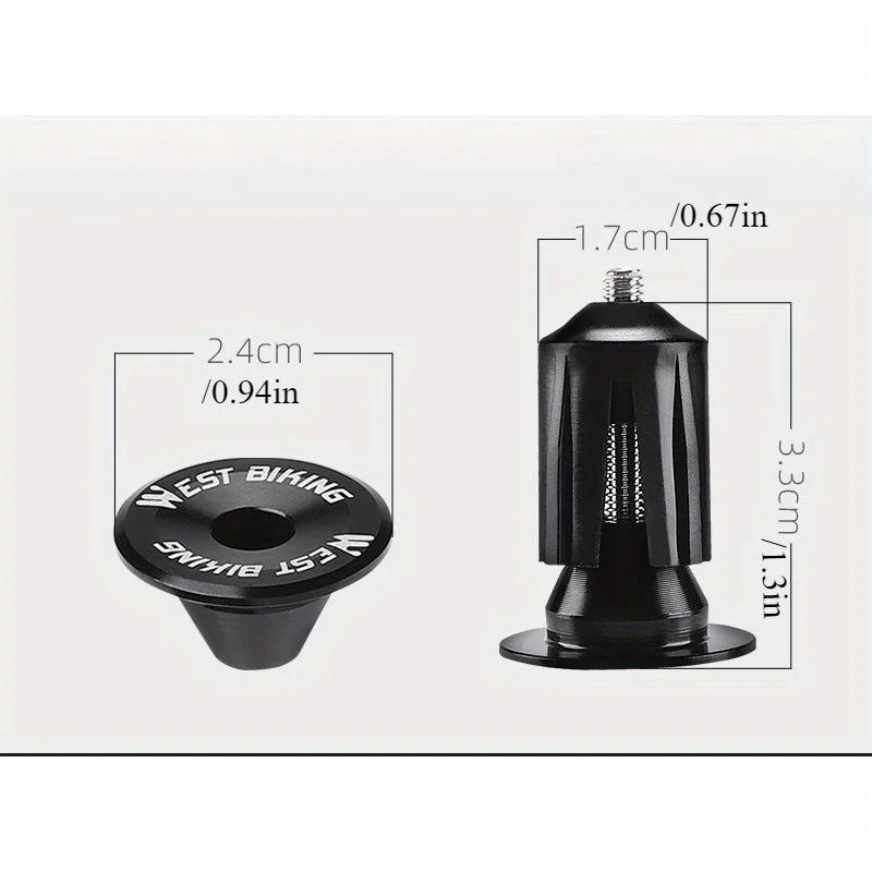 Description Picture 4 of item2PCS Mountain Road Bike Handlebar End Plugs Aluminum Alloy Handle Bar End Cap BMX MTB Bike Grip Cover Bicycle Accessories