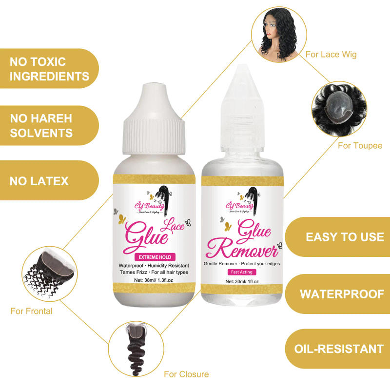 Description Picture 4 of item5pcs Wig Install Hair Styling Kit Super Hold Waterproof Lace Glue Hair Wax Stick With Edge Control Brush Comb And Wig Band