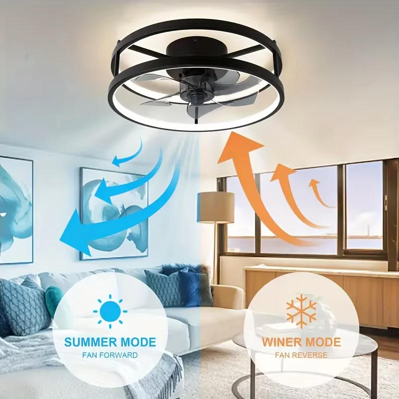 Description Picture 5 of itemSimple LED Ceiling Fan Light Remote Control Infinite Dimming 6 Level Wind Speed Modern Living Room Bedroom Chandelier Fan