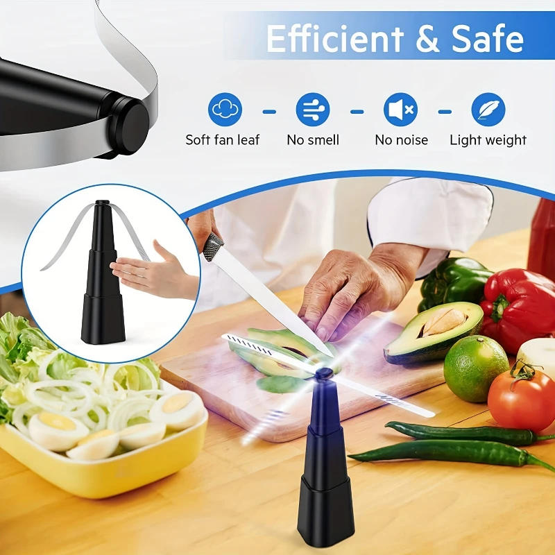 Description Picture 6 of item2PCS/3PCS Fly Repellent Fan, Dining Table Fan with Soft Blade, Battery Portable Fly Repellent Fan, for Picnic & BBQ Fly Repeller