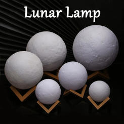 DIY Hand-painted Moon Light Bedroom Bedhead Lunar Lamp Rechargeable Soft and Eye friendly Lunar Lamp Small Planet Night Light