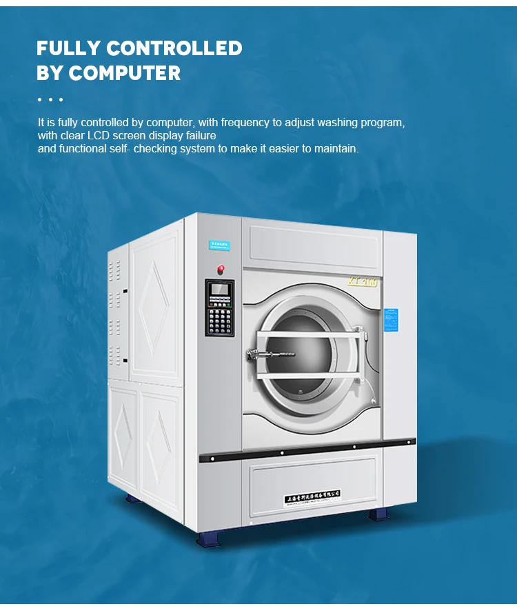 Description Picture 5 of itemFull Auto Commercial Hotel Industrial Washing Machine 100kg Large Capacity Industrial Washing Machines 1780*1800*2200mm