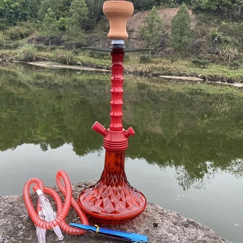 Description Picture 4 of itemAcrylic Hookah Set Ceramics Bowl Silicone Shisha Hose with Coal Tongs Nargile Sheesha Narguile Chicha Cachimbas Accessories
