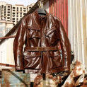 CDJ-66 RockCanRoll Cidu US Size Super Top Quality Army Genuine Italian Cow Leather Long M65 Coat Cowhide Safari Jacket