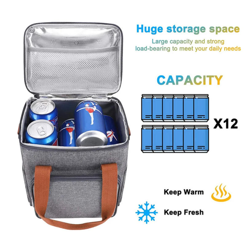Description Picture 3 of item8L Picnic Bag Heat Preservation Refrigeration Lunch Box Cooler Bag for Camping BBQ Family School Work Outdoor Camping Travel