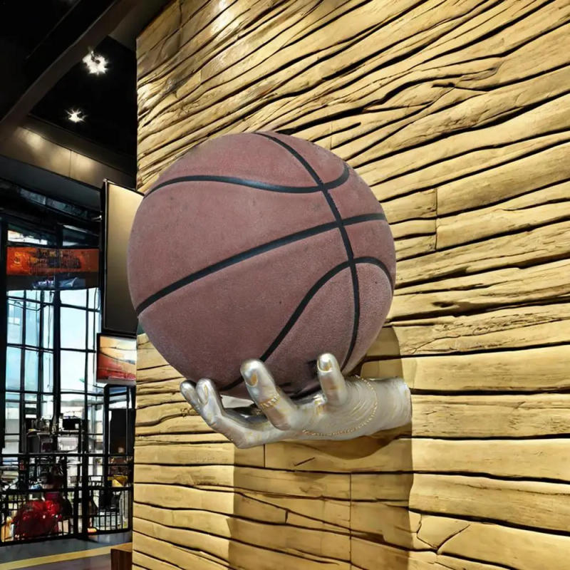 Description Picture 2 of itemhand Shaped Wall Hanging Strong Hook Basketball Holder Wall Mount Sports Ball Holder Rack Display Rack for Basketball Football