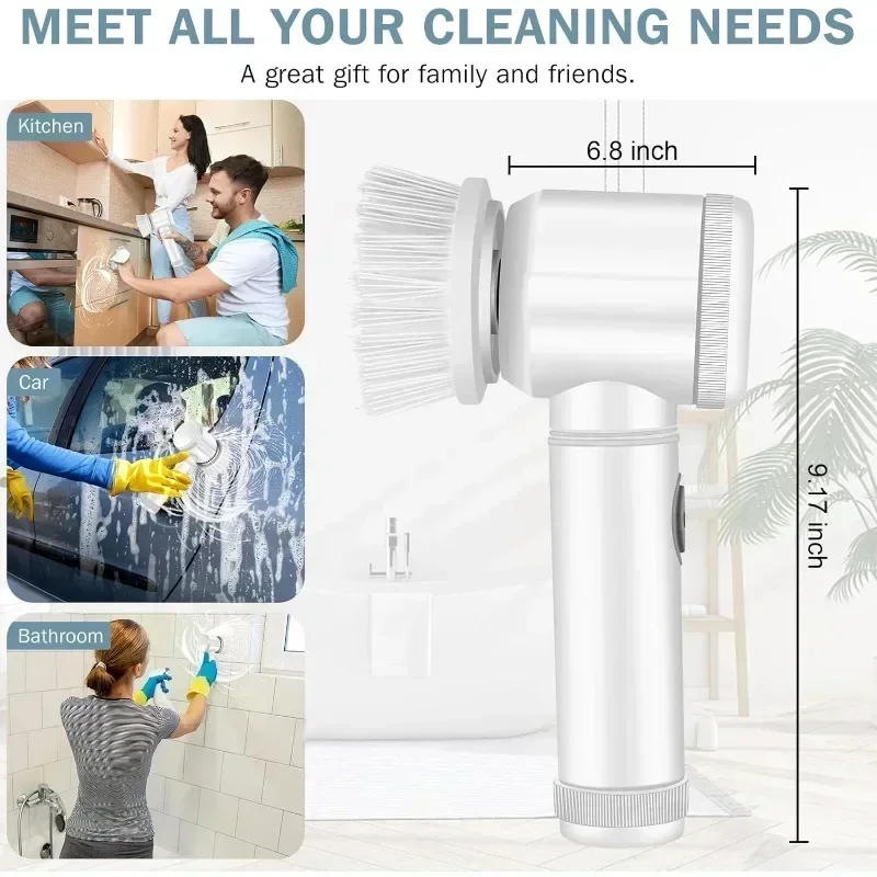 Description Picture 5 of itemElectric Spin Scrubber,Bathroom Cleaning Brush Power Scrubber with 5 Replaceable Brush Heads, Electric Cleaning Brush