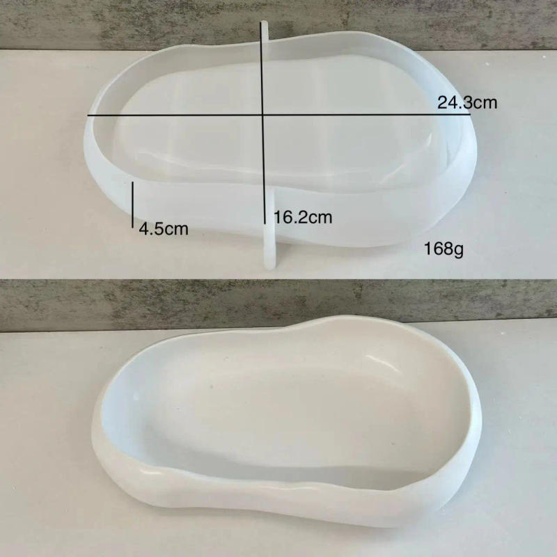 Description Picture 3 of itemIrregular Oval Storage Tray Silicone Mold Plate Plaster Tray Drip Planter Tray Moulds