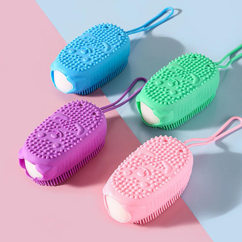 Description Picture 3 of itemSilicone Body Scrubber Shower Exfoliating Scrub Sponge Bubble Bath Brush Massager Skin Cleaner Cleaning Pad Bathroom Accessories