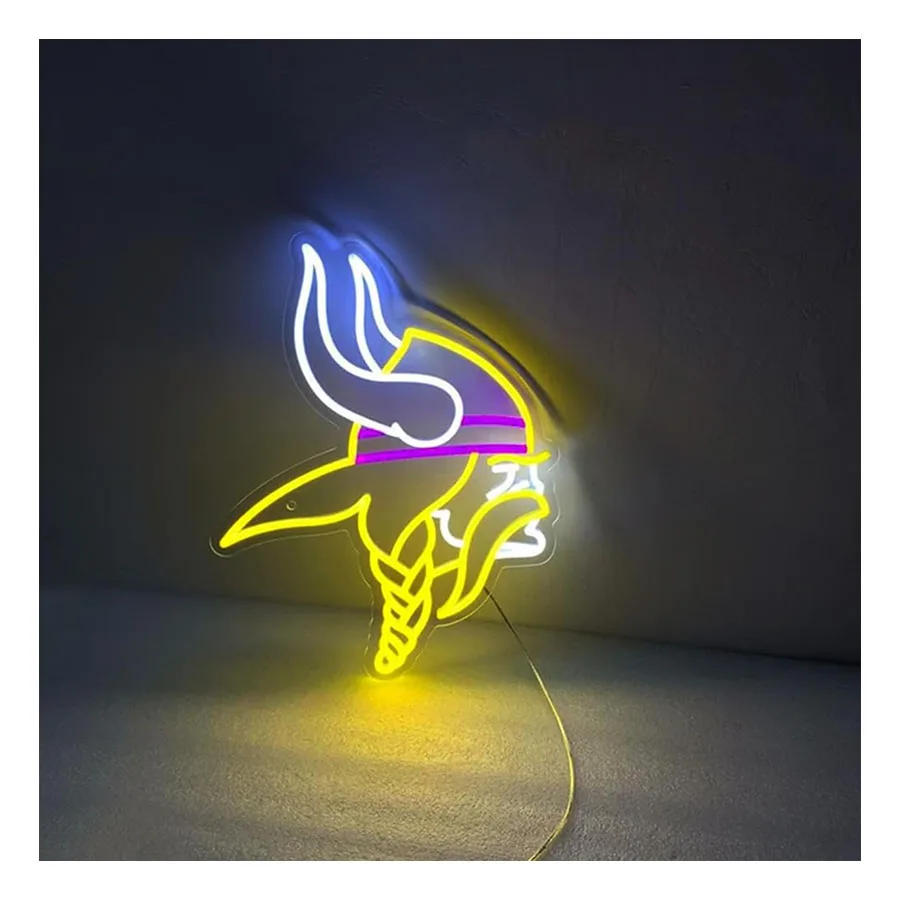 Description Picture 6 of itemVikings Neon Sign Art Lights Football Team LED Light Sign, Sports Light Handmade Bar Pub Man Cave Signs Gift Neon Lamp Decortion