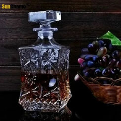 1PC 500/750ml Crystal Red Vintage Bottle Wine Decanter Whiskey Glass Lot Liqour Pourer Home Bar Vodka Beer Bottles Jar Jug