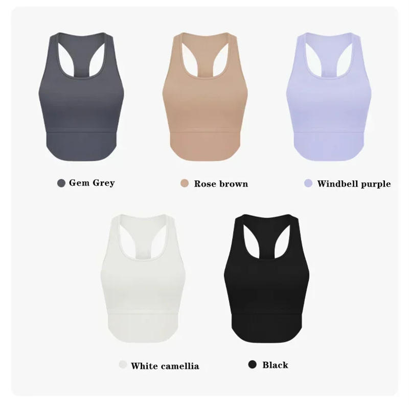 Description Picture 2 of itemLemon Seamless Yoga Tank Tops Ribbed Knitted I-shaped Fitness Vest Gym Sportswear for Women Tights Running Push Up Workout Top