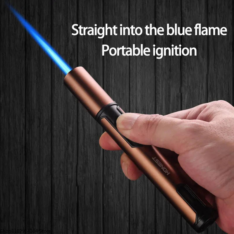 Description Picture 2 of itemNew Pen Spray Gun Jet Butane Candle Lighter Metal Gas Kitchen Welding Torch Turbo Windproof Cigar Pipe Lighter Cigar Accessories