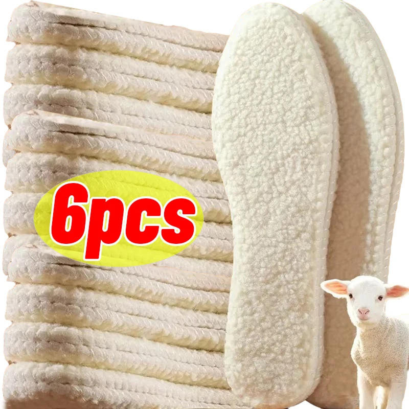 Description Picture 2 of itemUnisex Winter Alpaca Wool Insoles Self Heated Thermal Shoe Pads Sports Running Warm Plush Thickening Boots Inserts Paddings