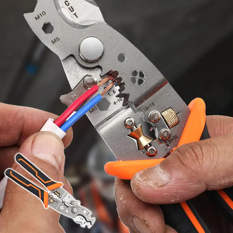 Description Picture 6 of item28 in 1 Multifunctional Wire Stripper Crimping Pliers Heavy Duty Stripping Pliers Cable Splitting Pulling Winding Cutting Peeler