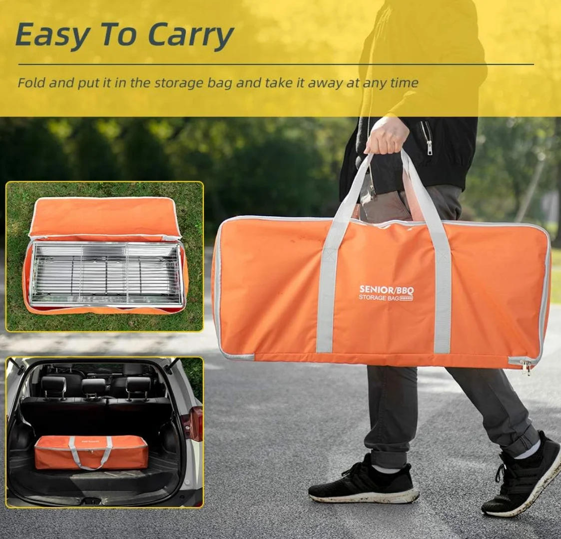 Description Picture 4 of itemHeavy-Duty Outdoor Portable Charcoal BBQ Grill with Cast Iron Grates and Smoking Cabinet