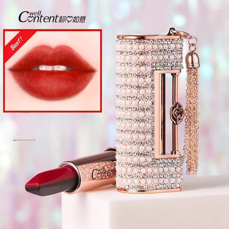 Description Picture 3 of item5 in 1 Locks Matte Lipstick Lasting Pigmented Waterproof Makeup Silky Touch Charming Woman Beauty Cosmetic