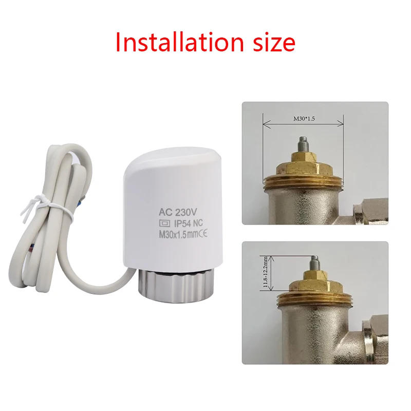 Description Picture 2 of item230V/24V Floor Heating Valve NC/NO AC Electric Thermal Actuator Manifold For Underfloor Heating Thermostat