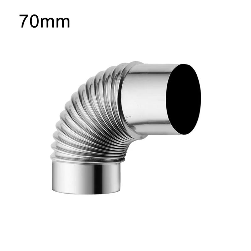Description Picture 5 of item60/70/80mm 90 Degree Flue Elbow Pipe Chimney Liner Bend Stainless Steel Multi Flue Stove Pipes Wood Stoves Chimney