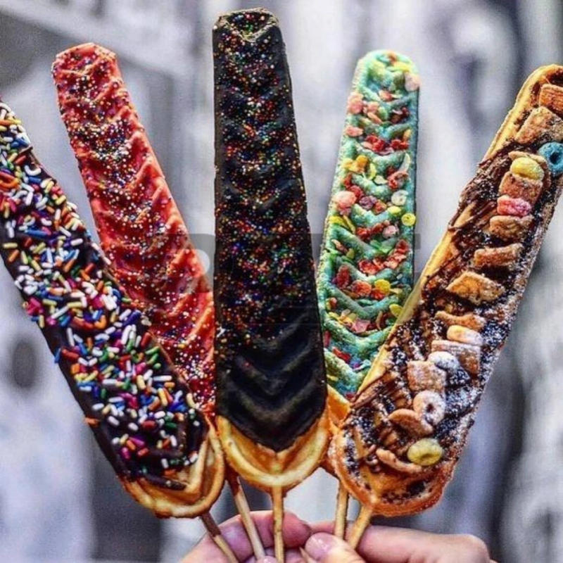 Description Picture 4 of itemPine Tree Shape Waffle Cake Fish Scale Cake Maker Non-stick Pan Coating Commercial Lolly Waffle Scones Machine Snack Appliances