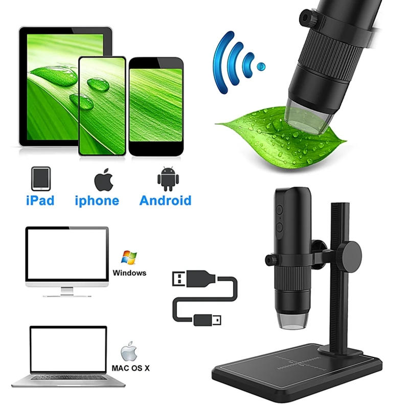 Description Picture 4 of itemEasyover 1000X WiFi Digital Microscope 8 LED HD USB Electronic Microscopes Zoom Camera Magnifier Stand For Cell Phone PC Repair