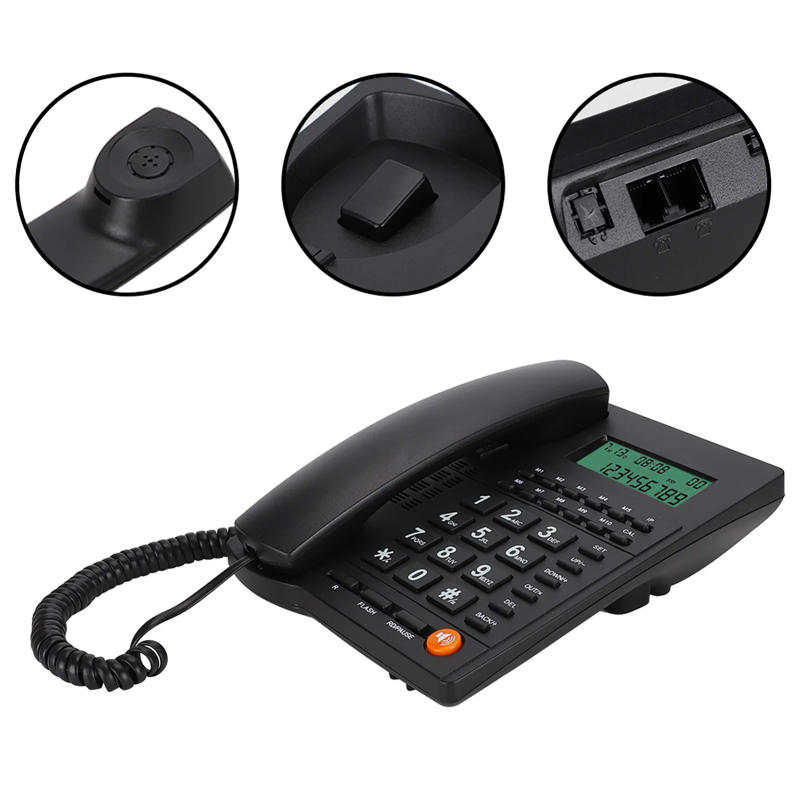 Description Picture 6 of itemCaller ID Telephone Landline Phone Desktop Corded Fixed Phone for Home Hotel Office Restaurant Black