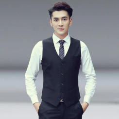 Summer Men's Waistcoat New Slim-fit Korean Men's Work Clothes Suit Waistcoat Male Best Man Professional Male Vest Black Vest